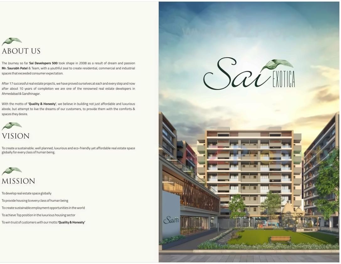  of real estate project Sai Exotica located at Nana-chiloda, Gandhinagar, Gujarat