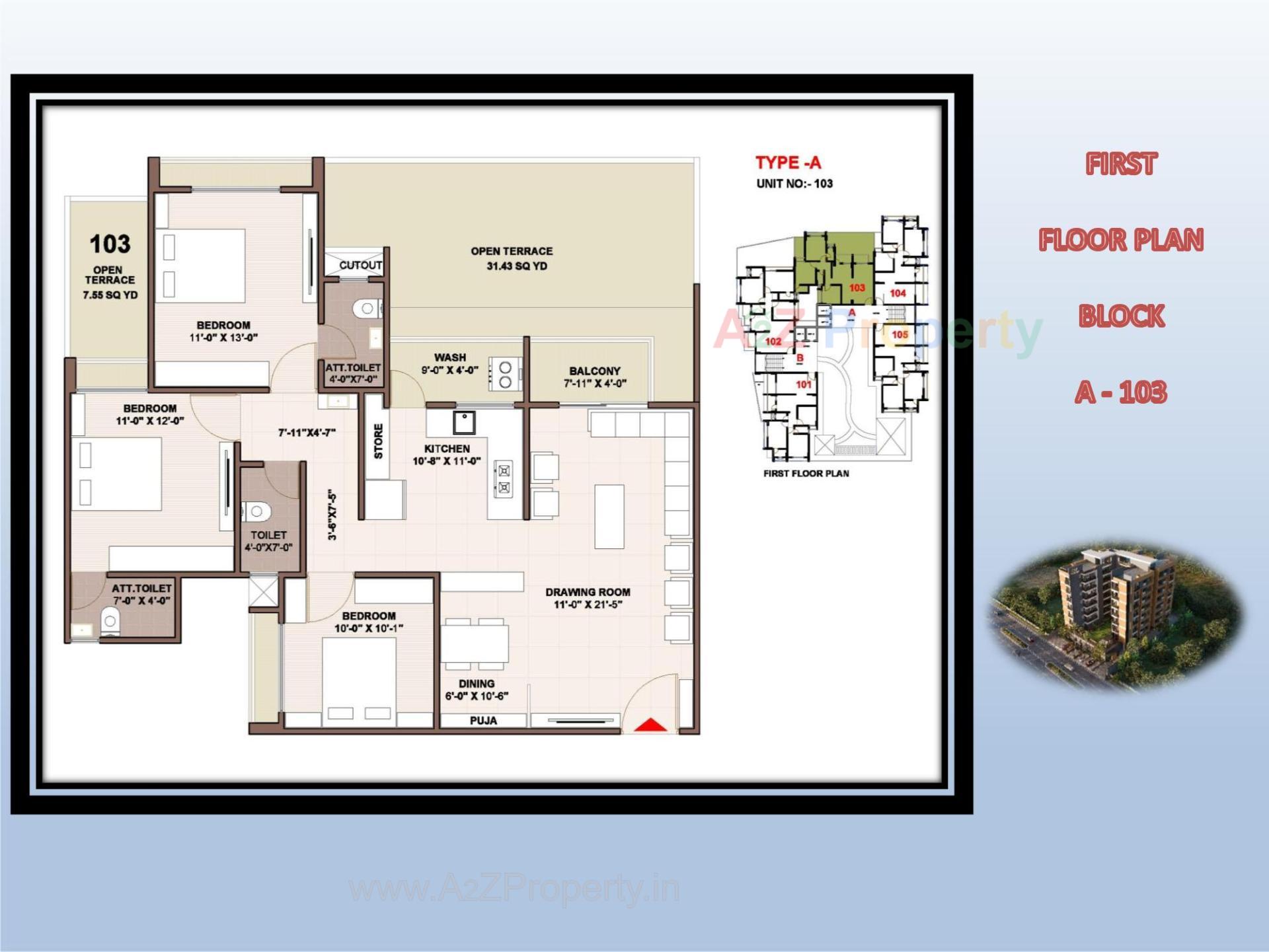 Layout of real estate project Sai Flora located at Chiloda, Gandhinagar, Gujarat