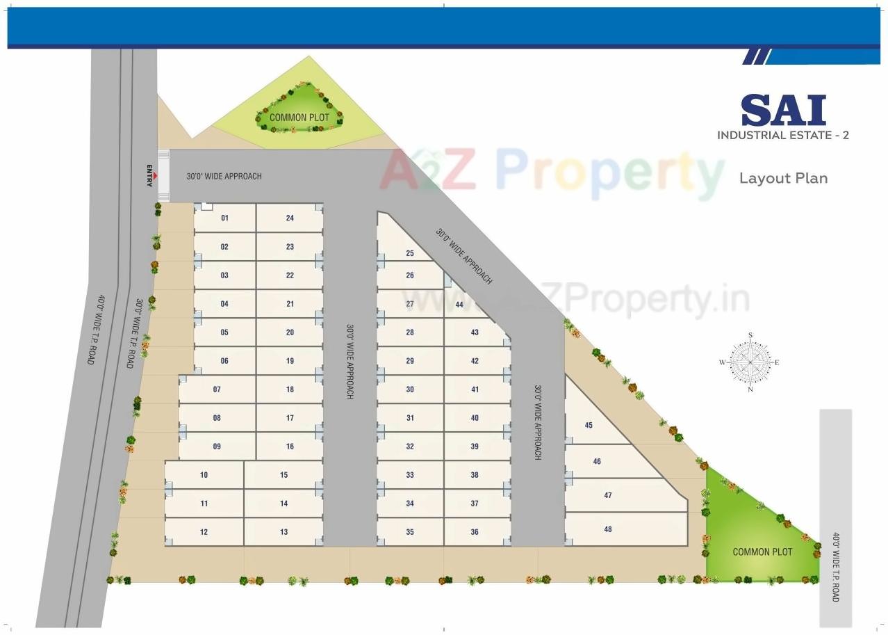 Layout of real estate project Sai Industrial Estate located at Ranasan, Gandhinagar, Gujarat