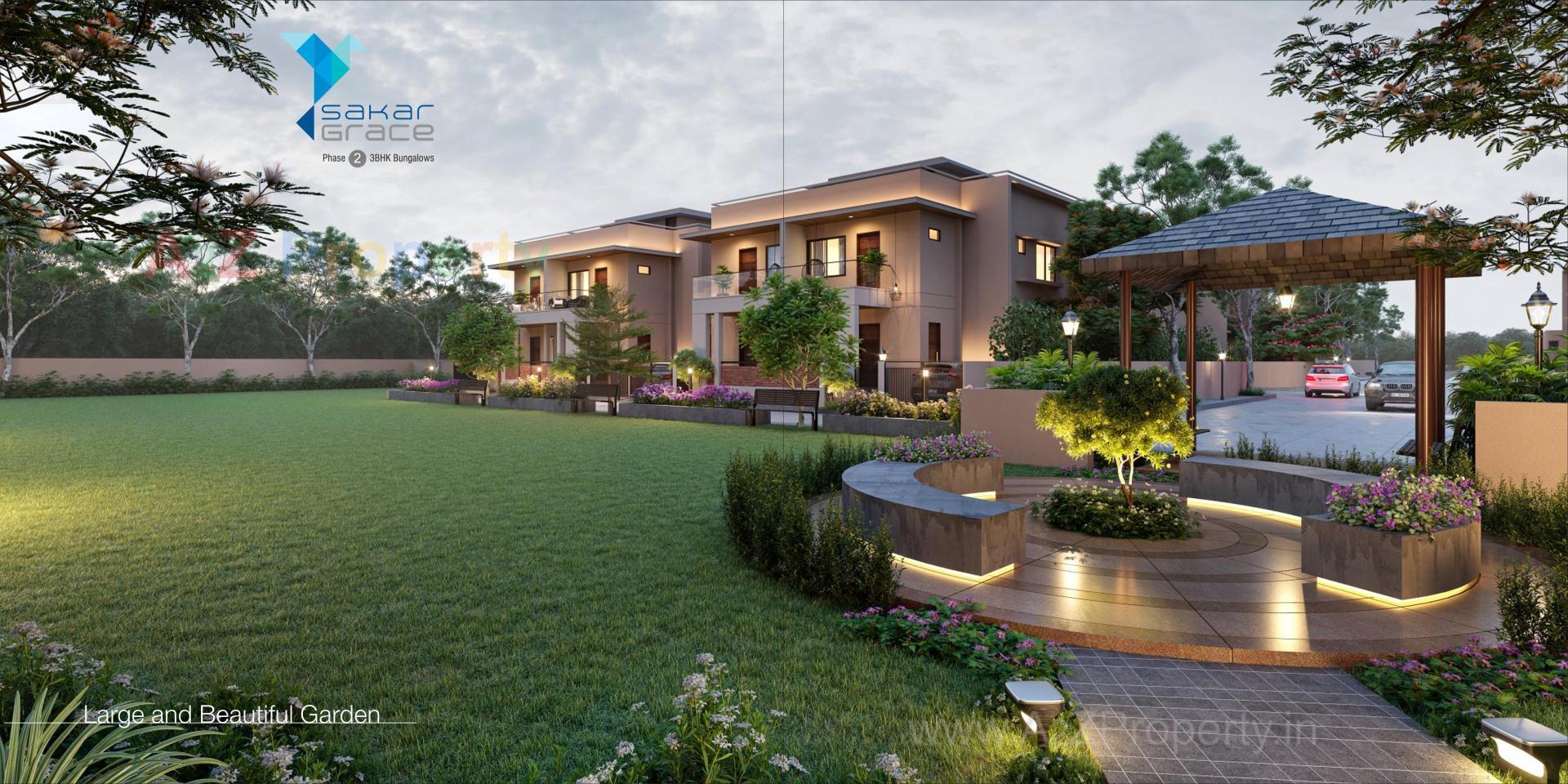 3D Elevation of real estate project Sakar Grace located at Mansa, Gandhinagar, Gujarat