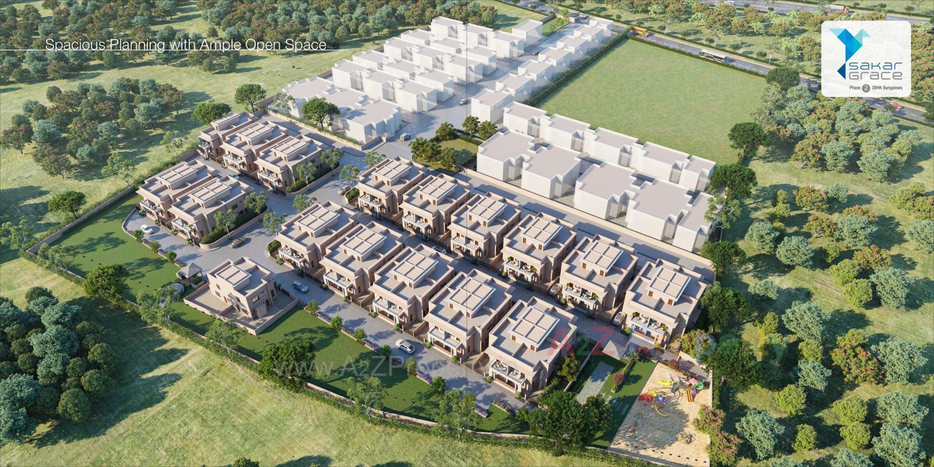 3D Elevation of real estate project Sakar Grace located at Mansa, Gandhinagar, Gujarat