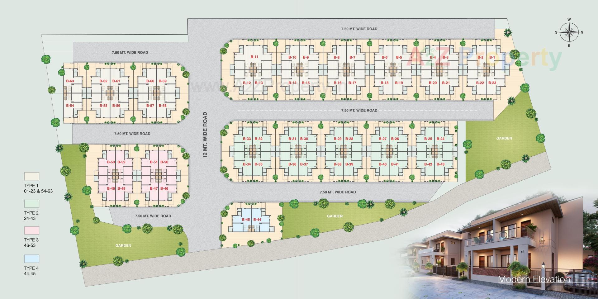 Layout of real estate project Sakar Grace located at Mansa, Gandhinagar, Gujarat