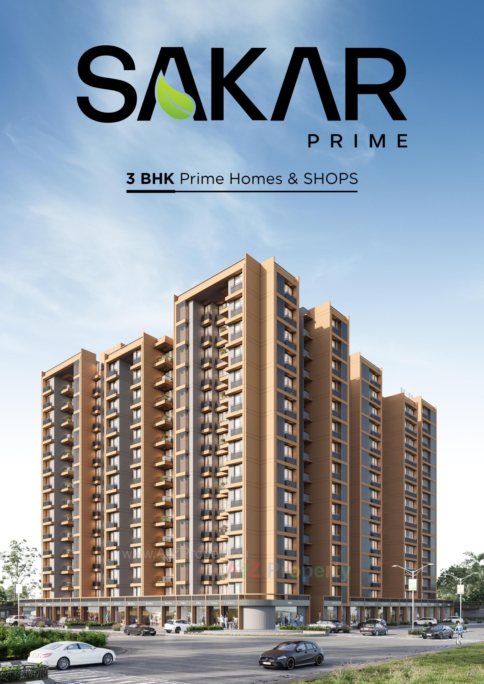 3D Elevation of real estate project Sakar Prime located at Zundal, Gandhinagar, Gujarat
