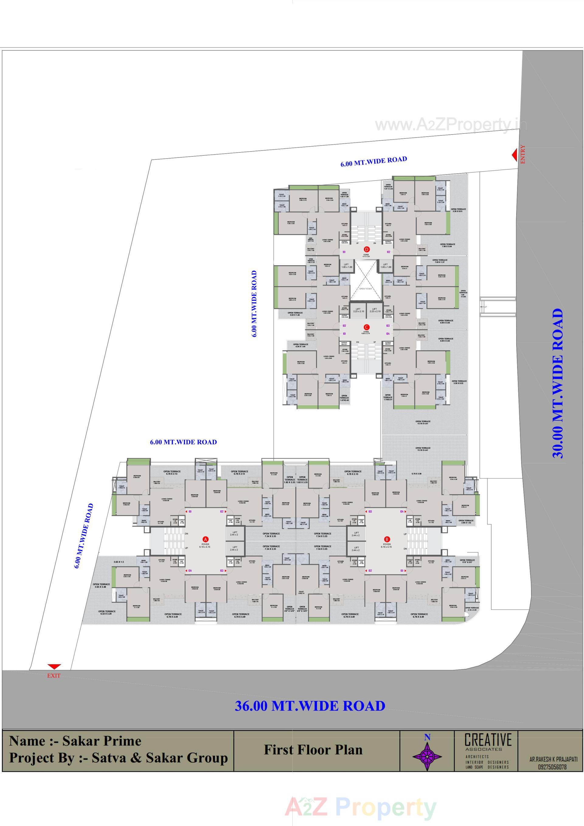 Layout of real estate project Sakar Prime located at Zundal, Gandhinagar, Gujarat