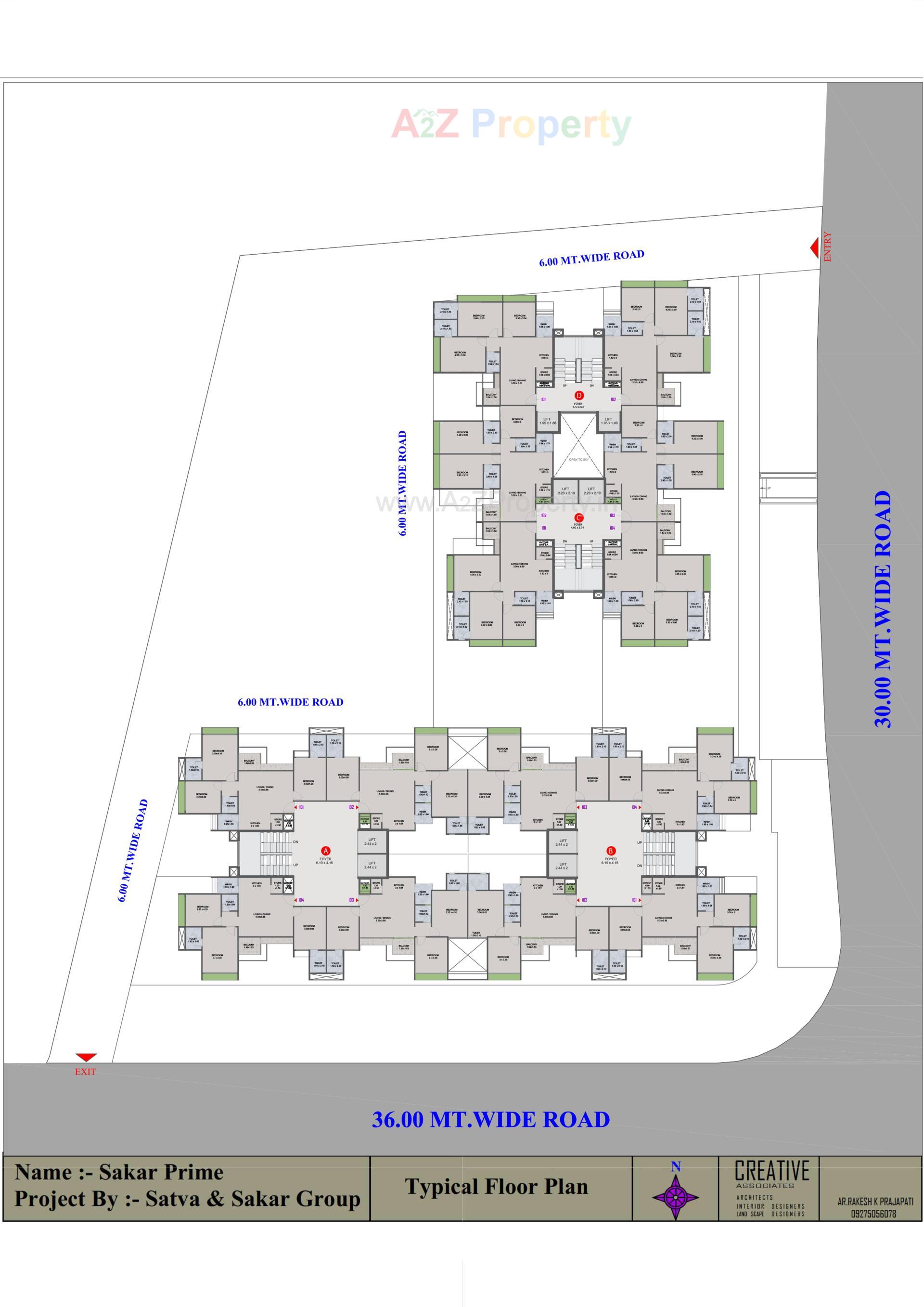 Layout of real estate project Sakar Prime located at Zundal, Gandhinagar, Gujarat