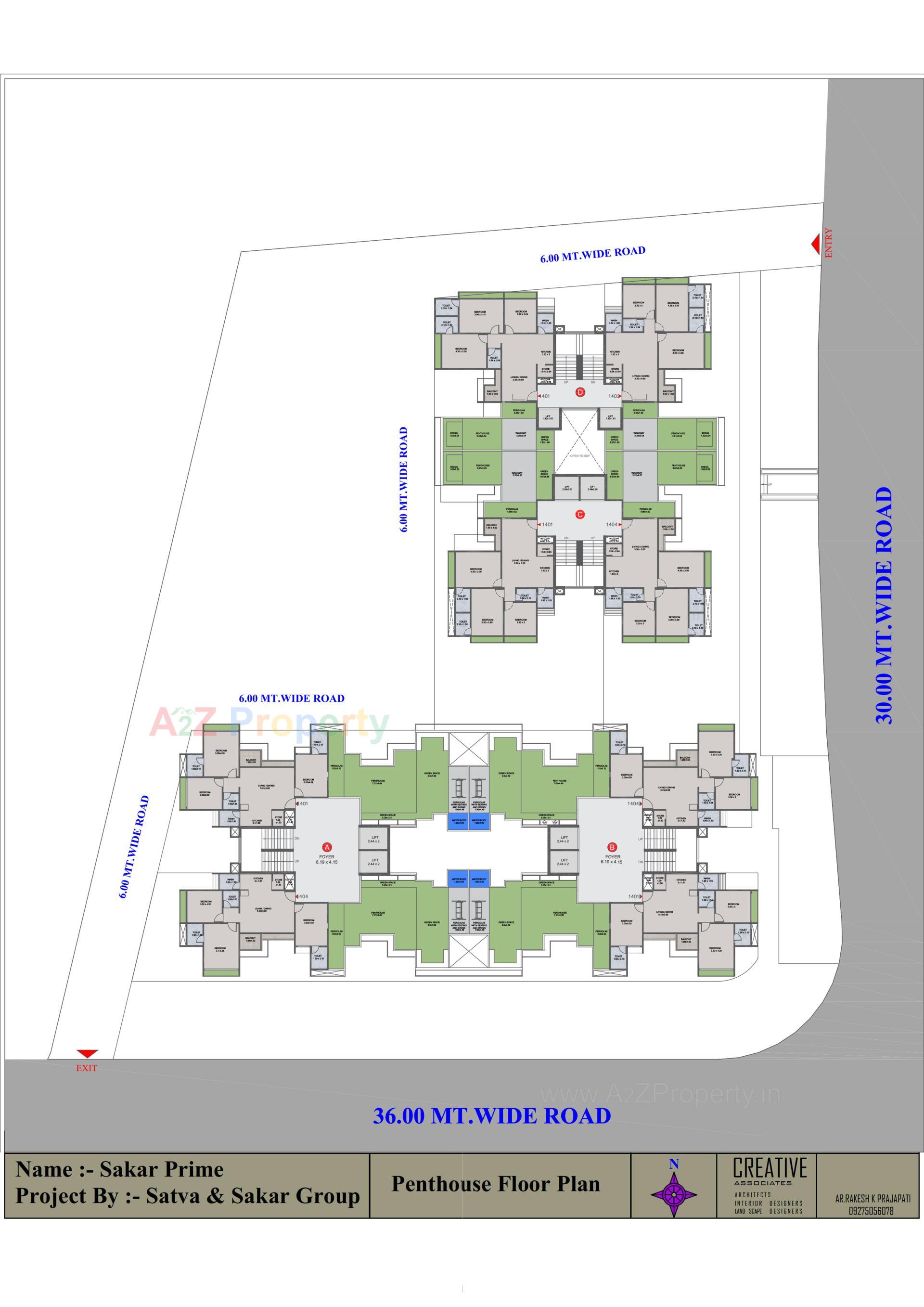 Layout of real estate project Sakar Prime located at Zundal, Gandhinagar, Gujarat