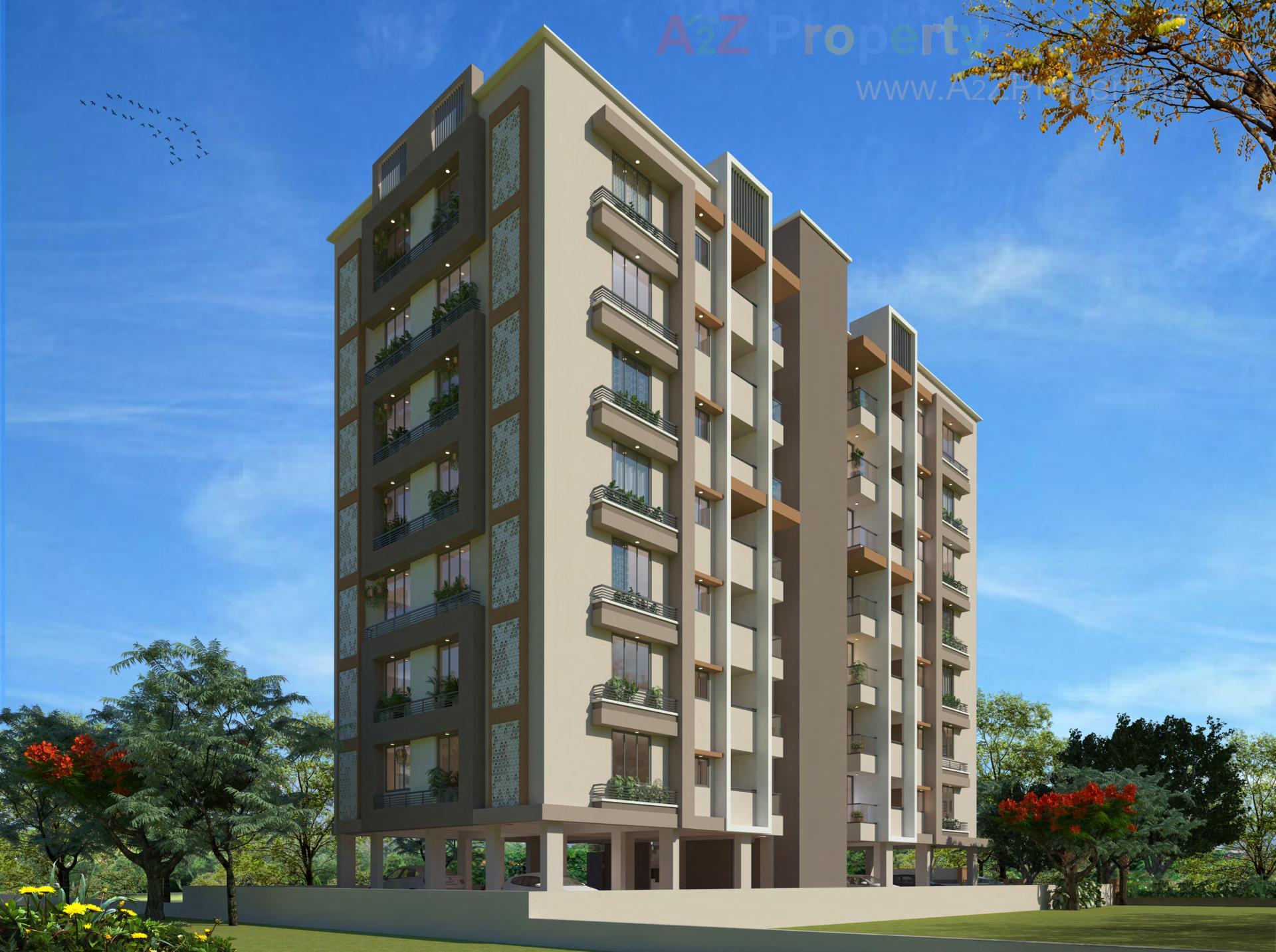 3D Elevation of real estate project Saket Heaven located at Chiloda, Gandhinagar, Gujarat