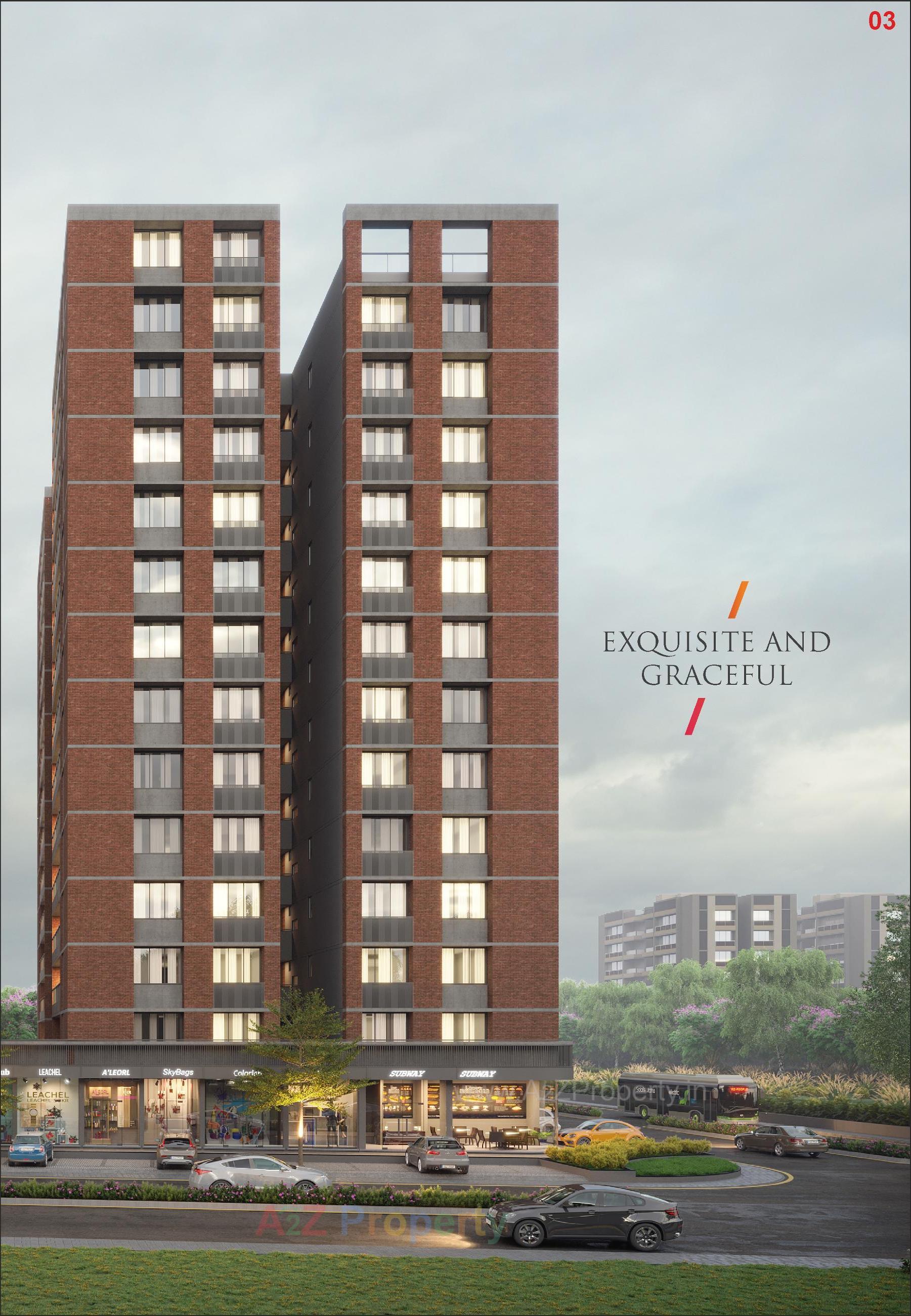 3D Elevation of real estate project Samved Amara located at Sargasan, Gandhinagar, Gujarat