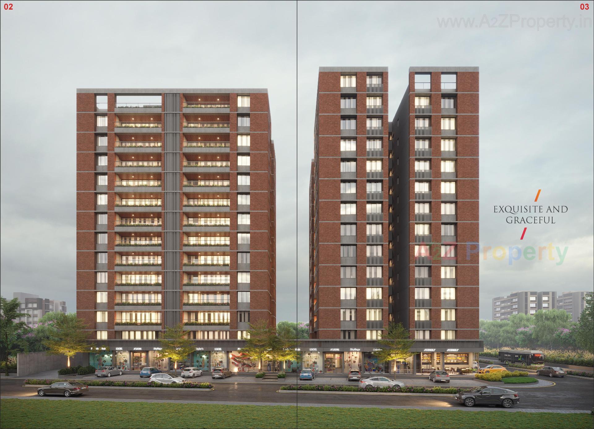 3D Elevation of real estate project Samved Amara located at Sargasan, Gandhinagar, Gujarat