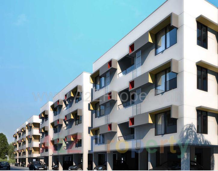 3D Elevation of real estate project Sangath Life located at Vavol, Gandhinagar, Gujarat