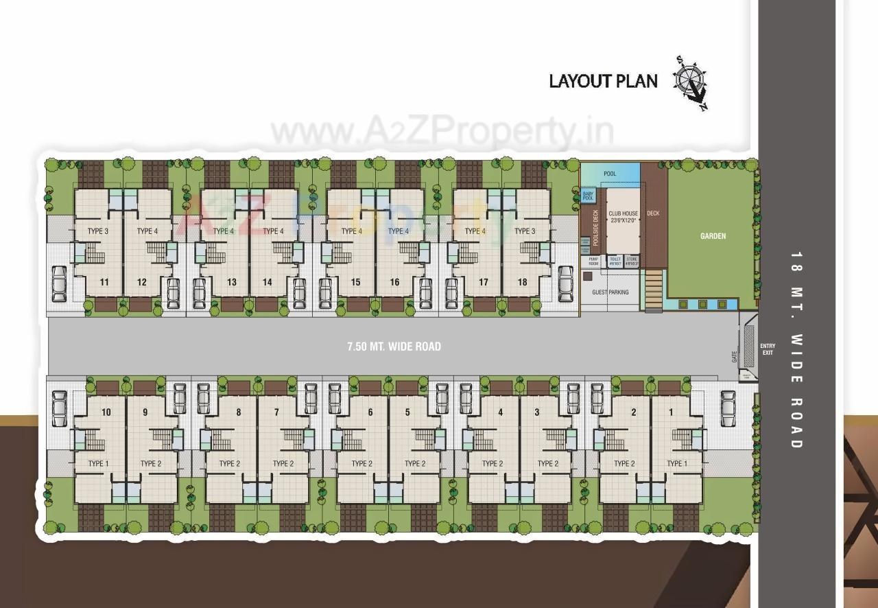Layout of real estate project Sanidhya located at Borisana, Gandhinagar, Gujarat