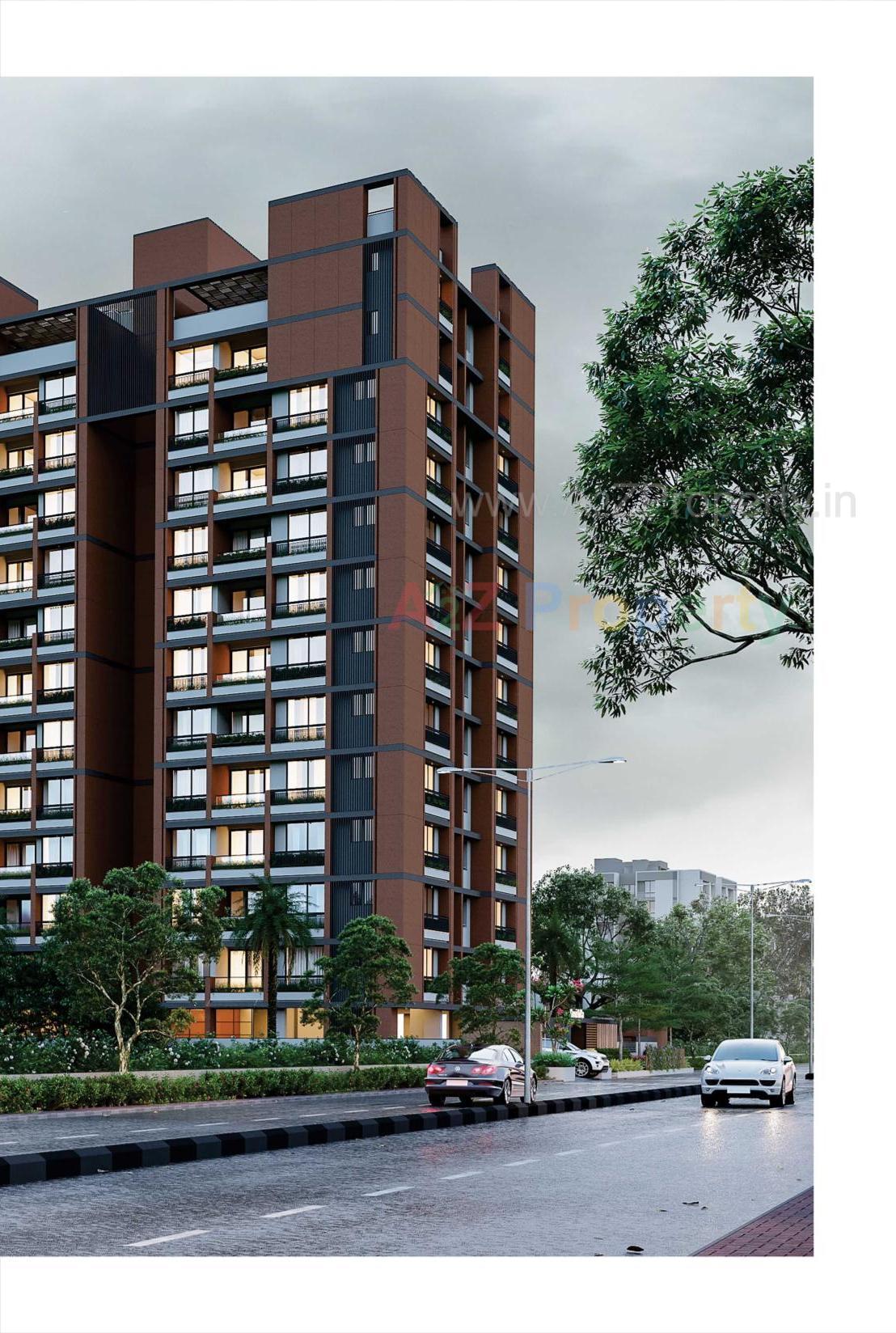 3D Elevation of real estate project Sanidhya located at Gandhinagar, Gandhinagar, Gujarat