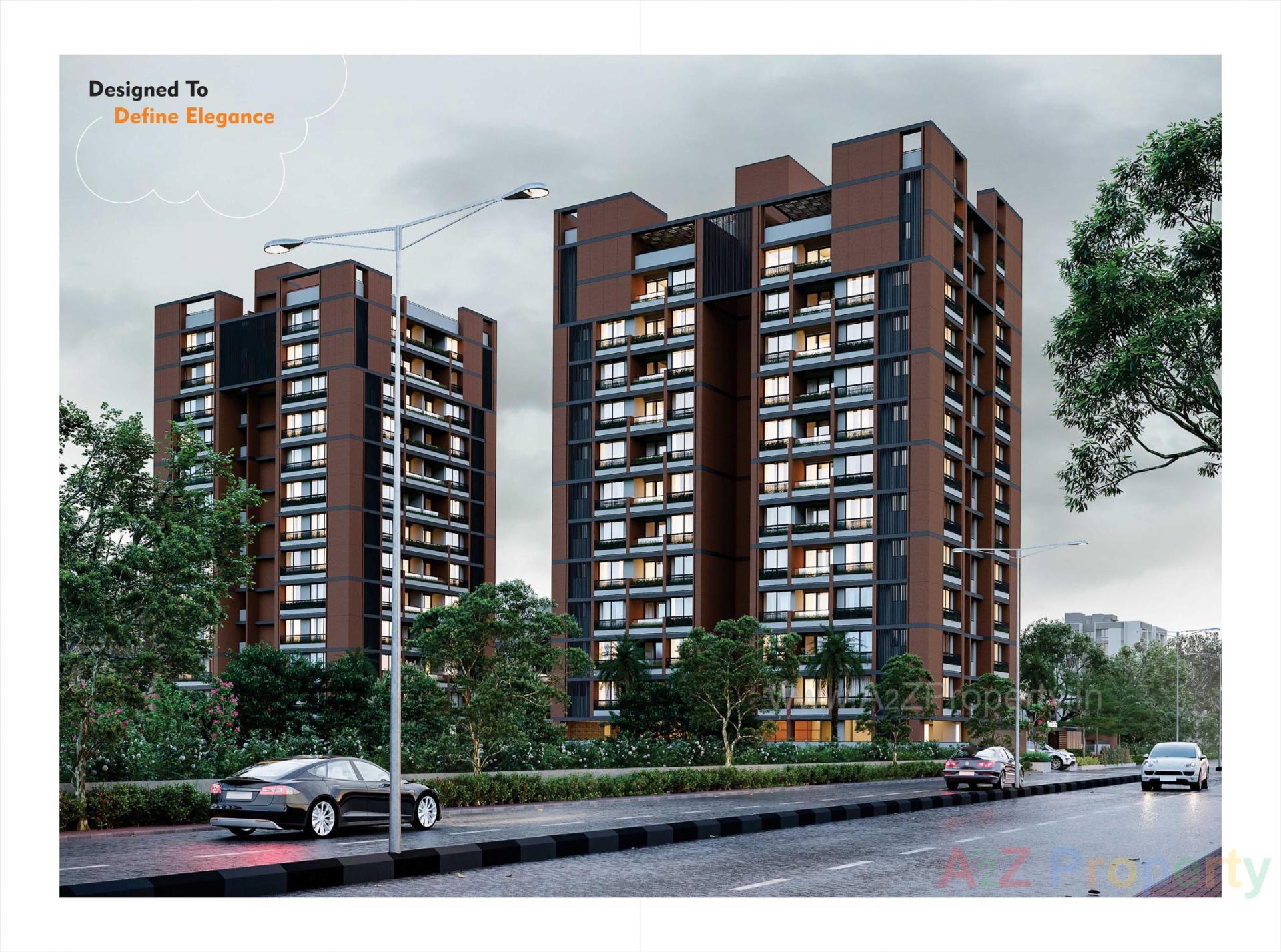 3D Elevation of real estate project Sanidhya located at Gandhinagar, Gandhinagar, Gujarat