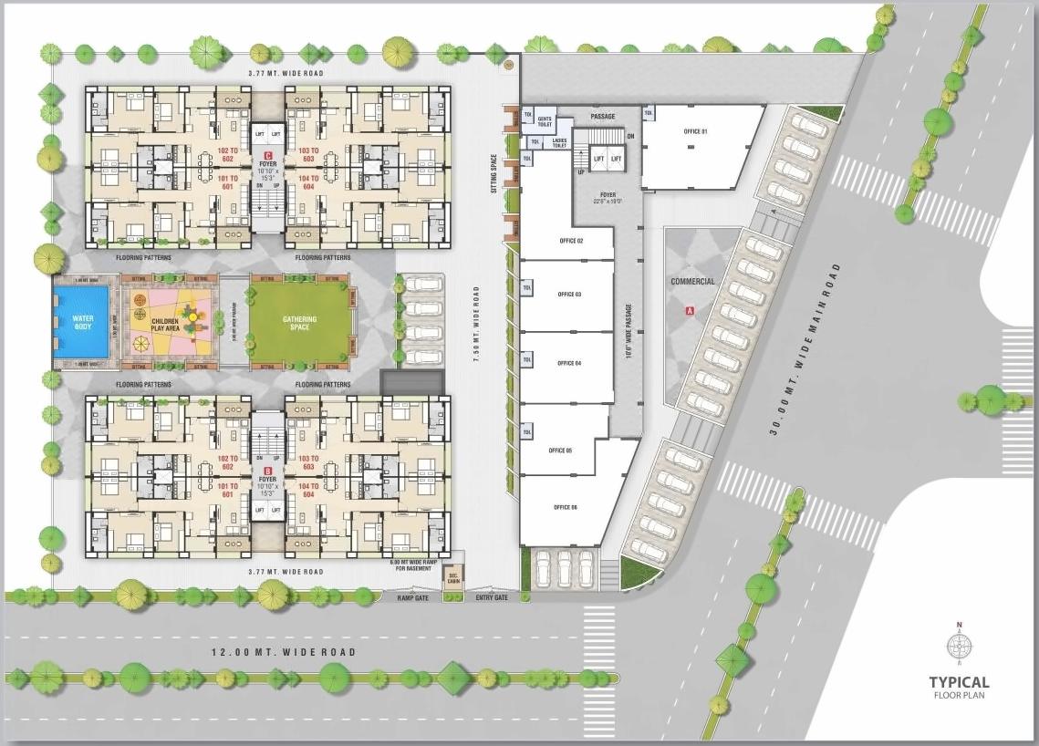 Layout of real estate project Sanskruti Signius located at Sargasan, Gandhinagar, Gujarat