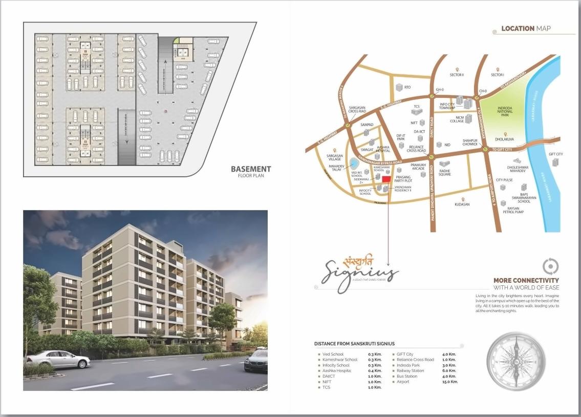  of real estate project Sanskruti Signius located at Sargasan, Gandhinagar, Gujarat
