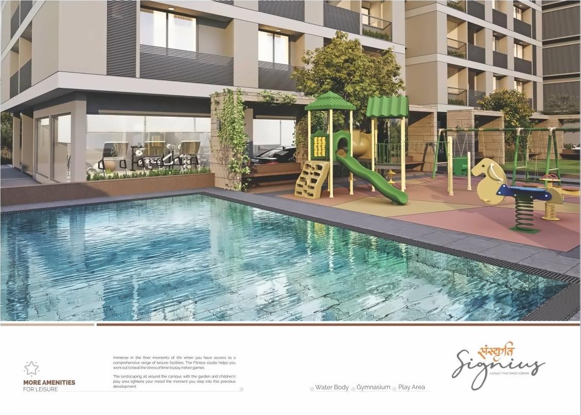 3D Elevation of real estate project Sanskruti Signius located at Sargasan, Gandhinagar, Gujarat