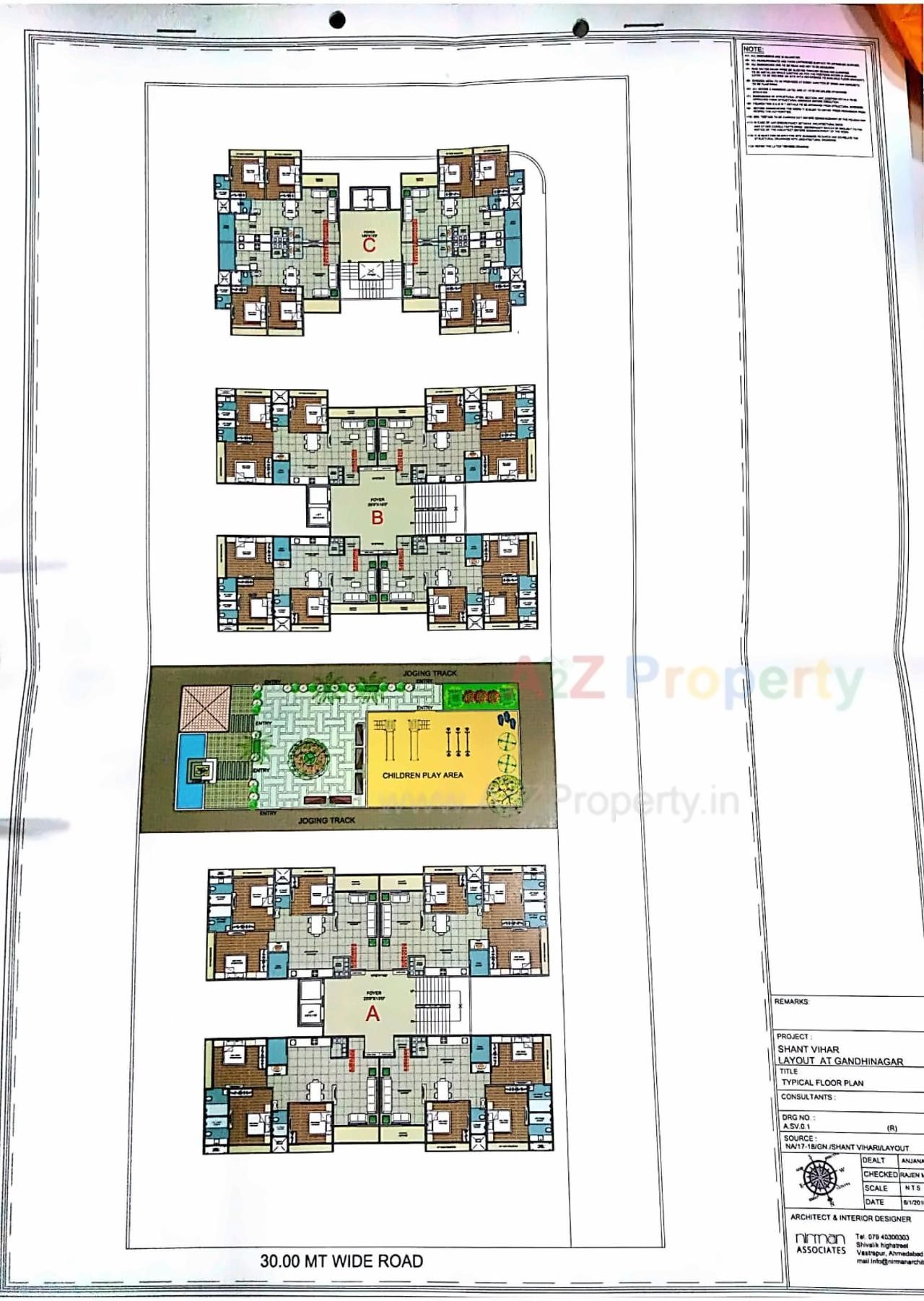 Layout of real estate project Sant Vihar located at Koba, Gandhinagar, Gujarat