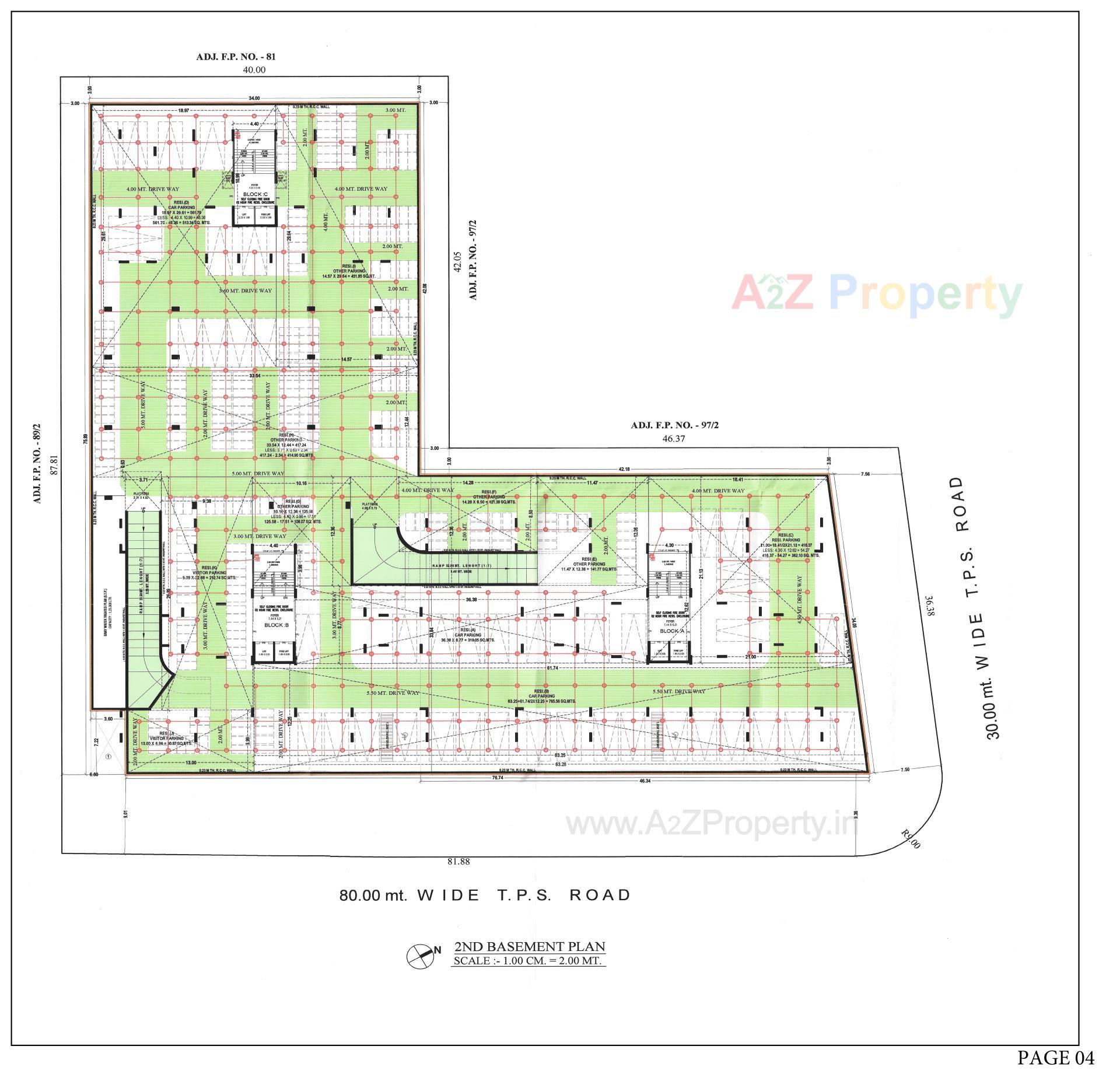 Layout of real estate project Santvihar located at Koba, Gandhinagar, Gujarat