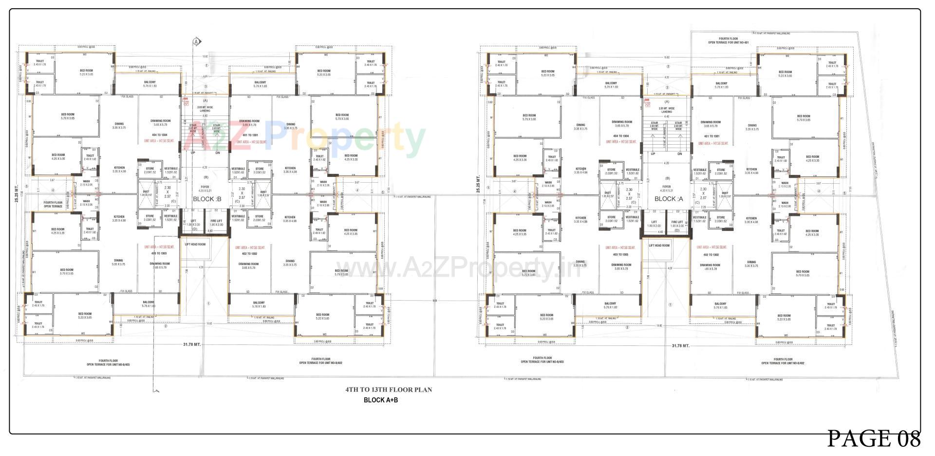 Layout of real estate project Santvihar located at Koba, Gandhinagar, Gujarat