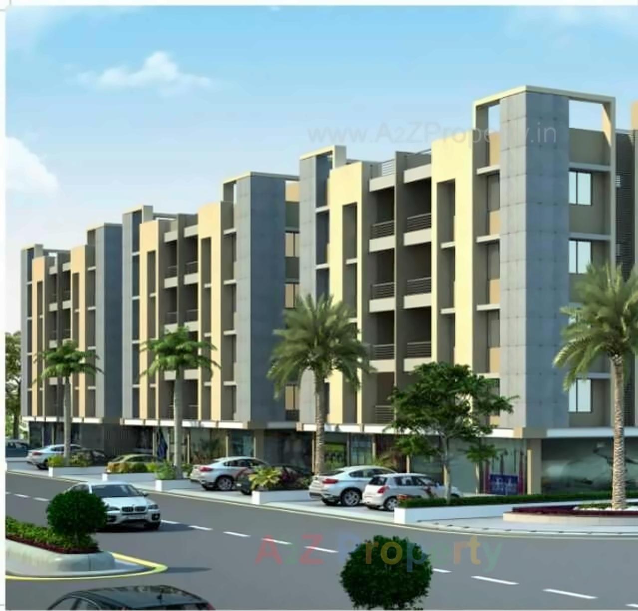 3D Elevation of real estate project Sanvi Residency located at Dehgam, Gandhinagar, Gujarat