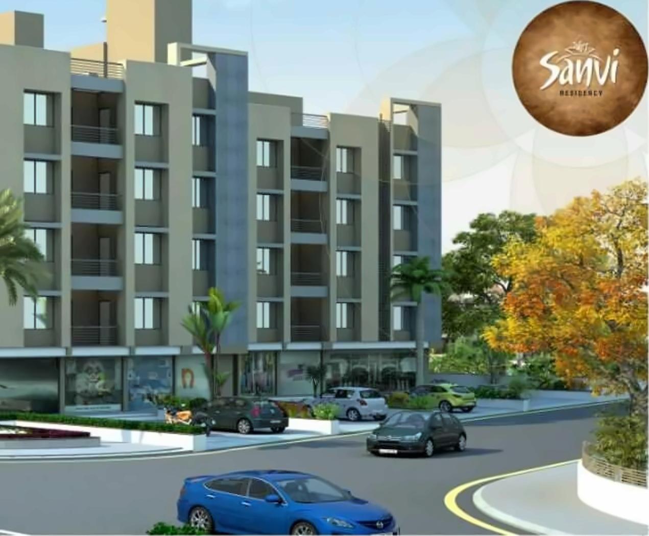3D Elevation of real estate project Sanvi Residency located at Dehgam, Gandhinagar, Gujarat