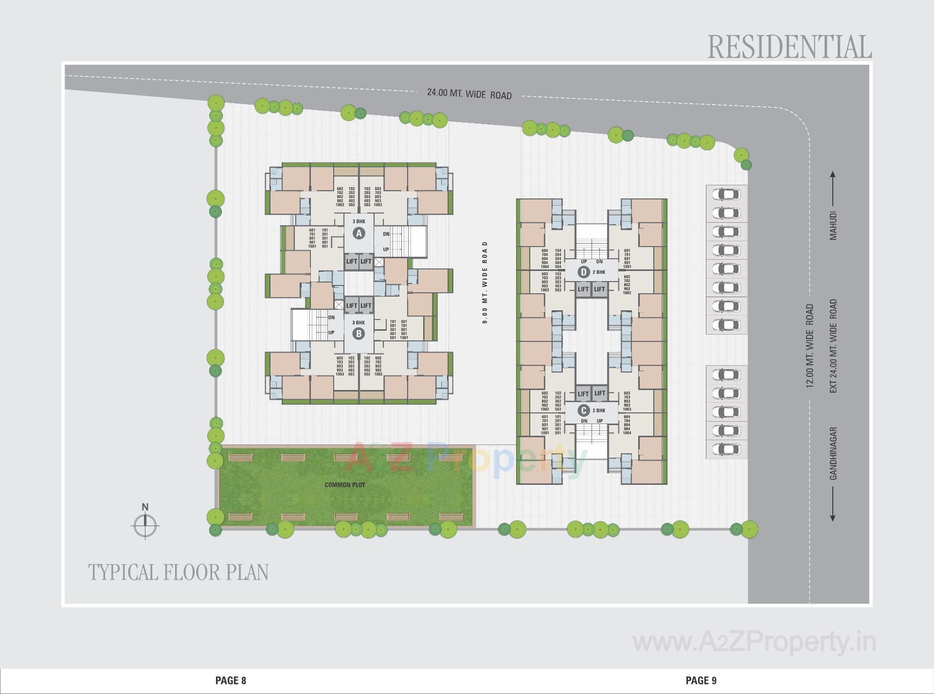 Layout of real estate project Saral Arise Signature Avenue located at Pethapur, Gandhinagar, Gujarat