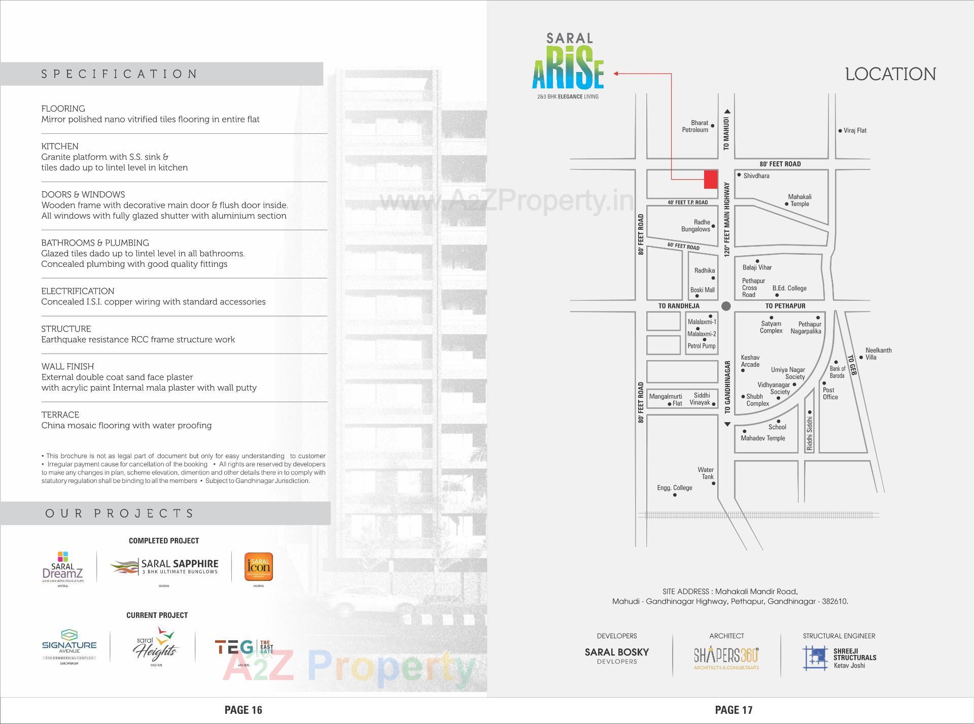  of real estate project Saral Arise Signature Avenue located at Pethapur, Gandhinagar, Gujarat