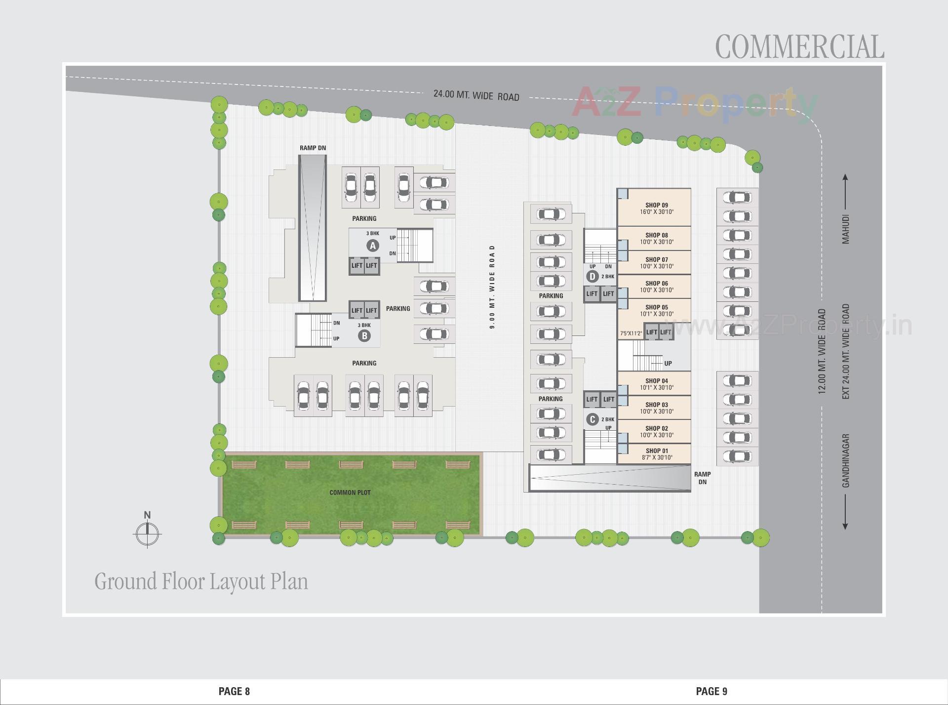 Layout of real estate project Saral Arise Signature Avenue located at Pethapur, Gandhinagar, Gujarat