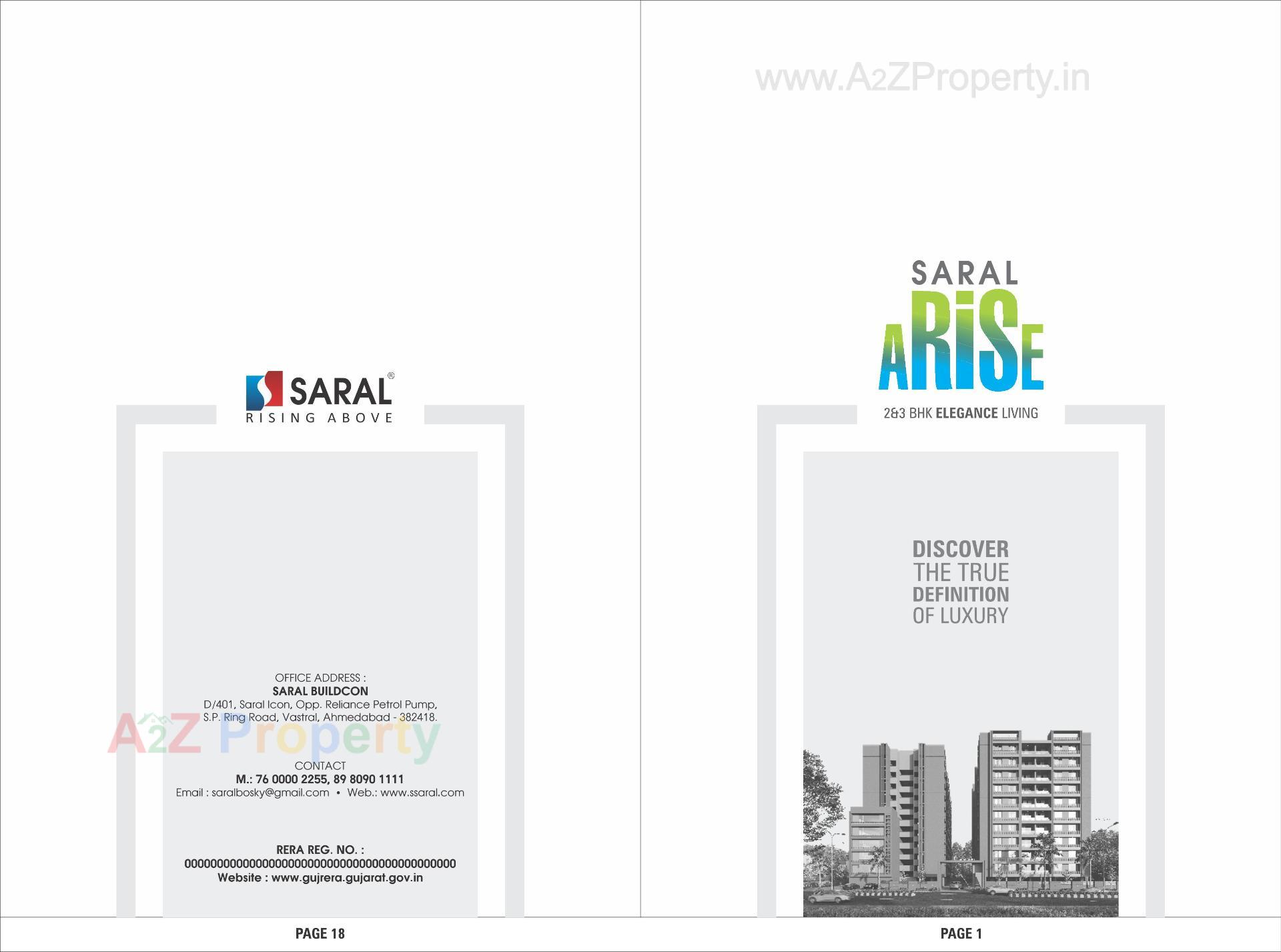  of real estate project Saral Arise Signature Avenue located at Pethapur, Gandhinagar, Gujarat