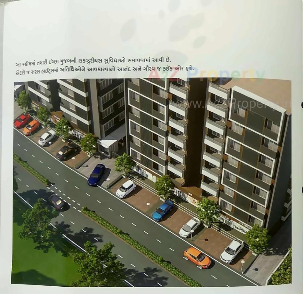 3D Elevation of real estate project Saral Heights located at Kudasan, Gandhinagar, Gujarat