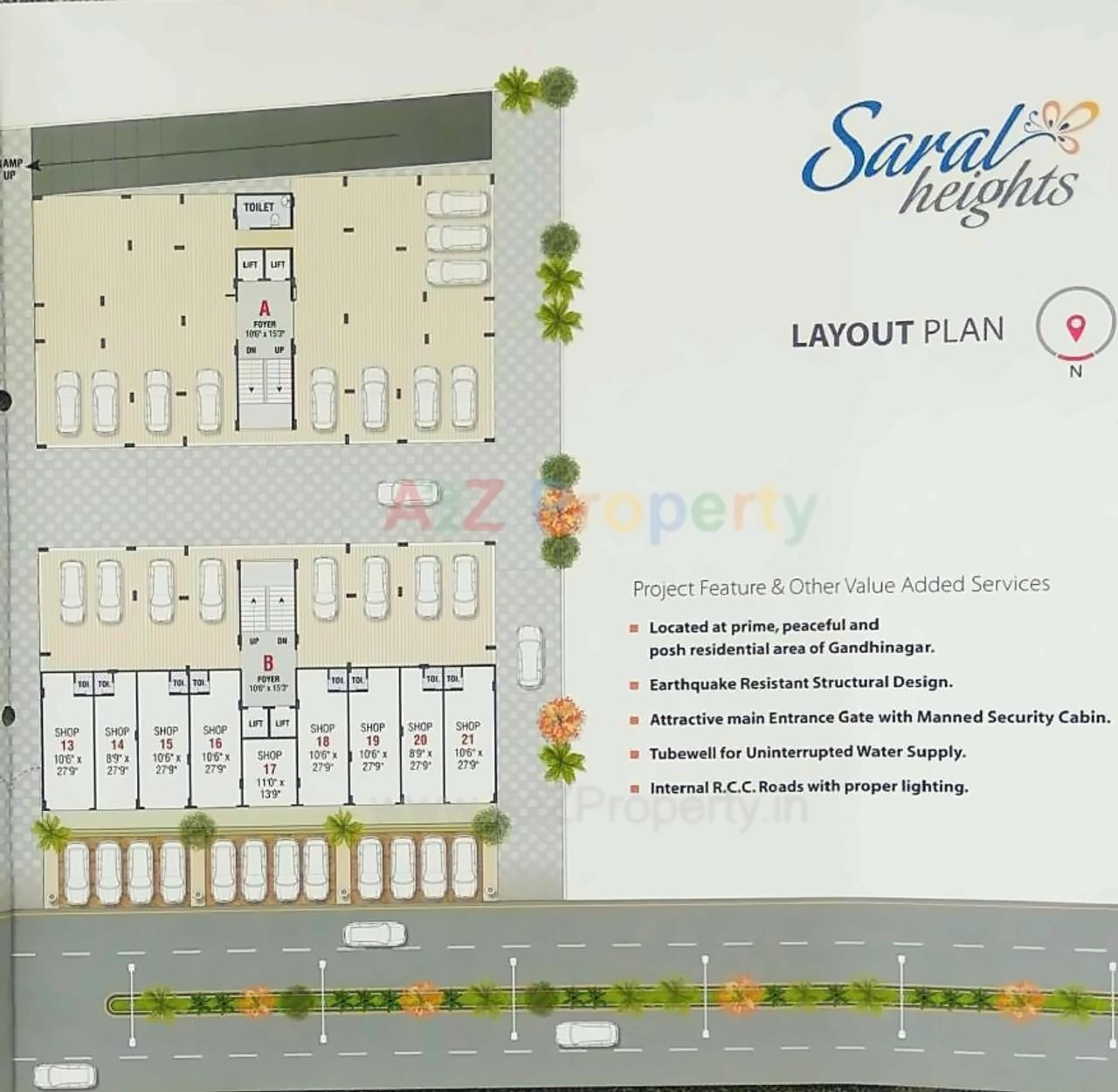 Layout of real estate project Saral Heights located at Kudasan, Gandhinagar, Gujarat