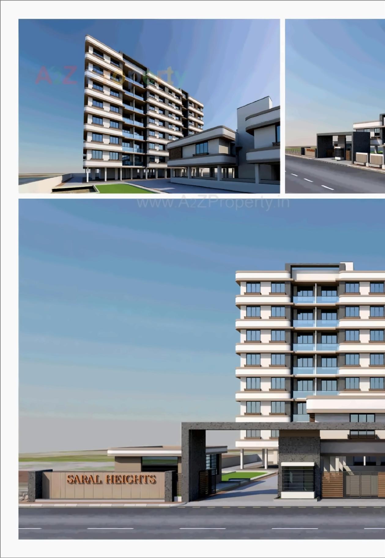3D Elevation of real estate project Saral Heights located at Nanachiloda, Gandhinagar, Gujarat