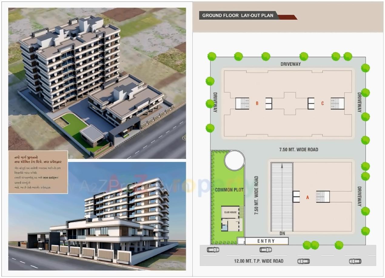 Layout of real estate project Saral Heights located at Nanachiloda, Gandhinagar, Gujarat