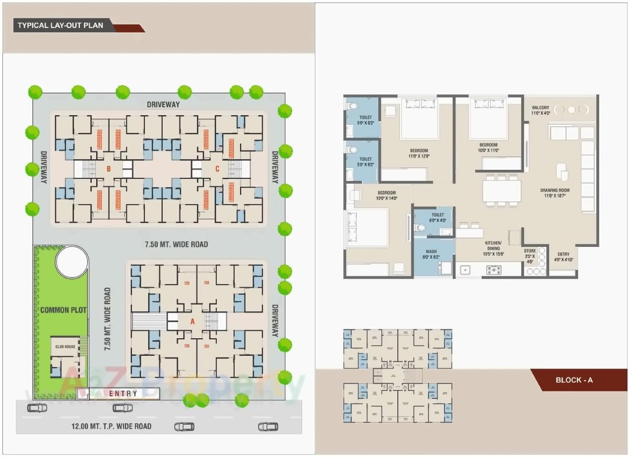 Layout of real estate project Saral Heights located at Nanachiloda, Gandhinagar, Gujarat
