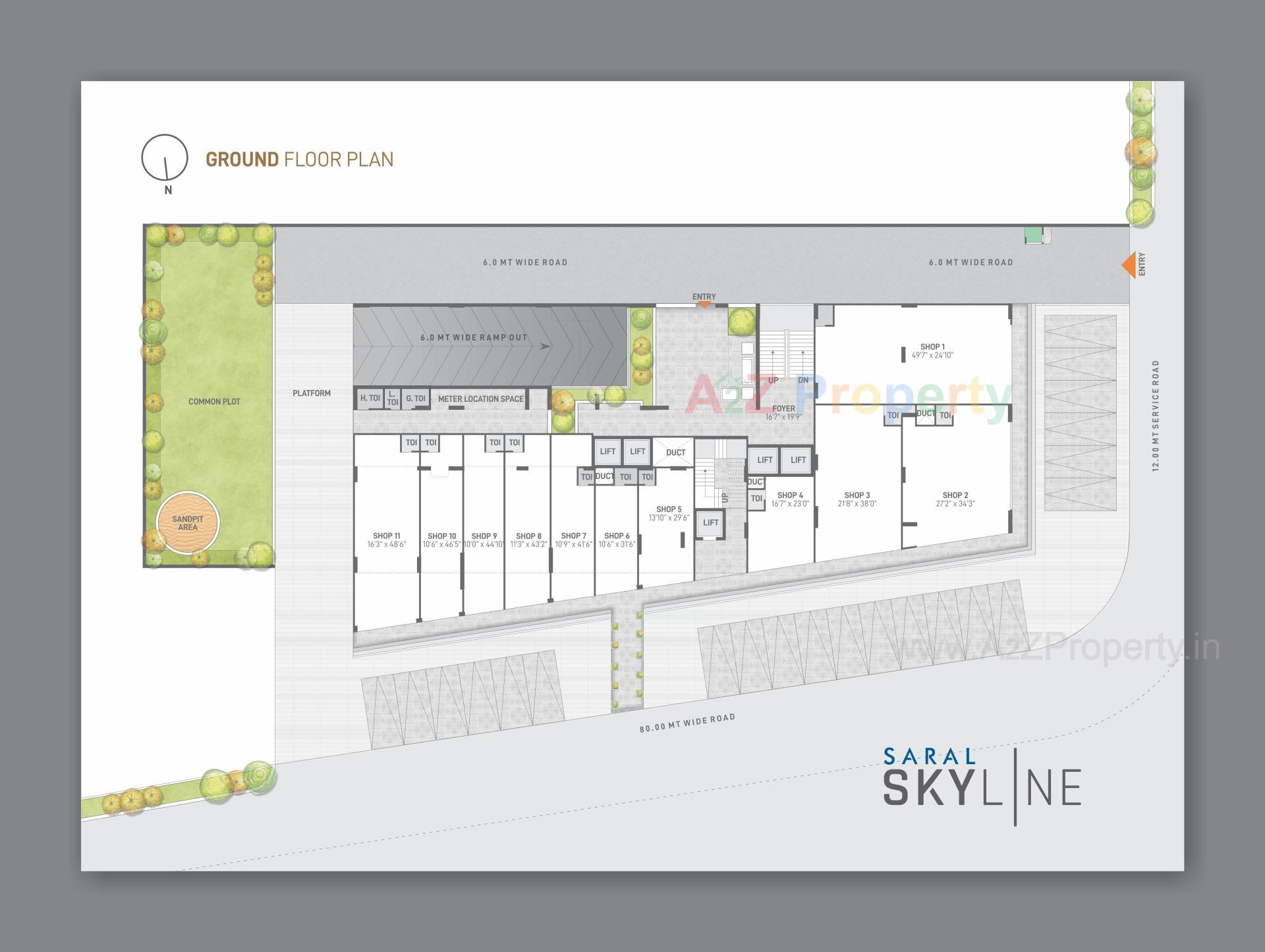 Layout of real estate project Saral Skyline located at Kudasan, Gandhinagar, Gujarat