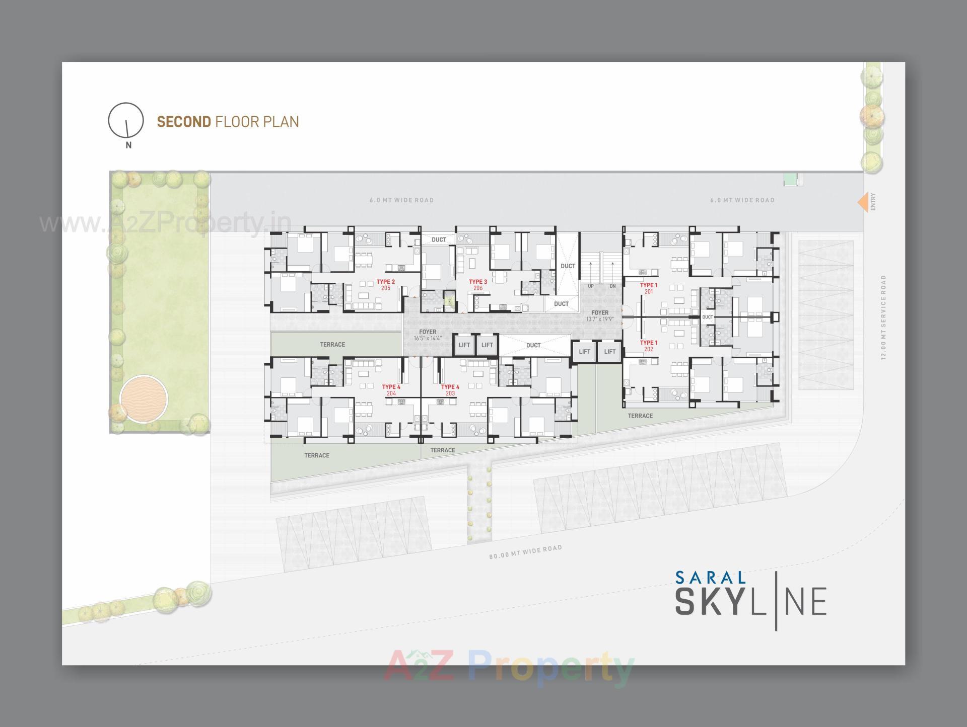 Layout of real estate project Saral Skyline located at Kudasan, Gandhinagar, Gujarat