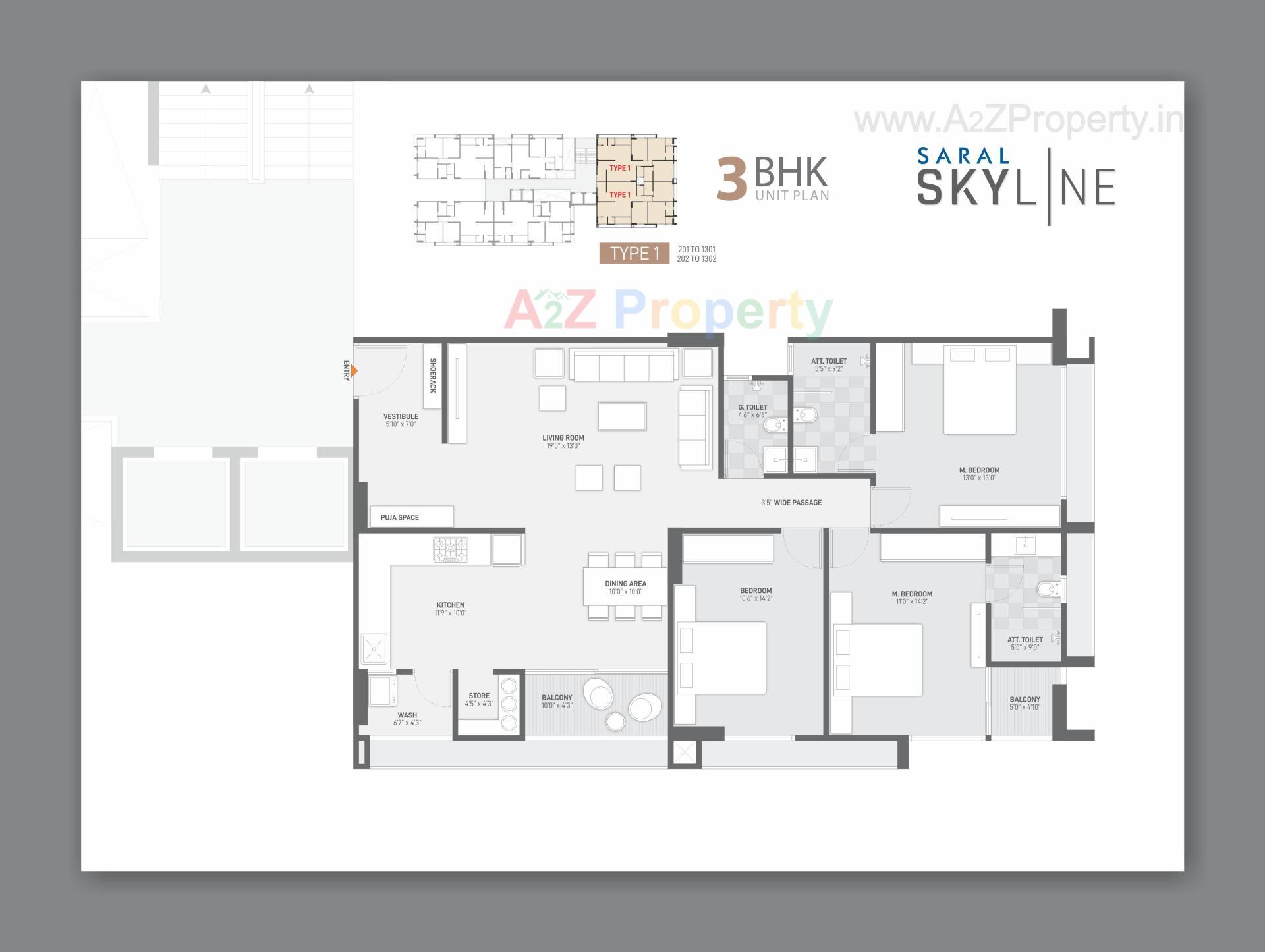 Layout of real estate project Saral Skyline located at Kudasan, Gandhinagar, Gujarat
