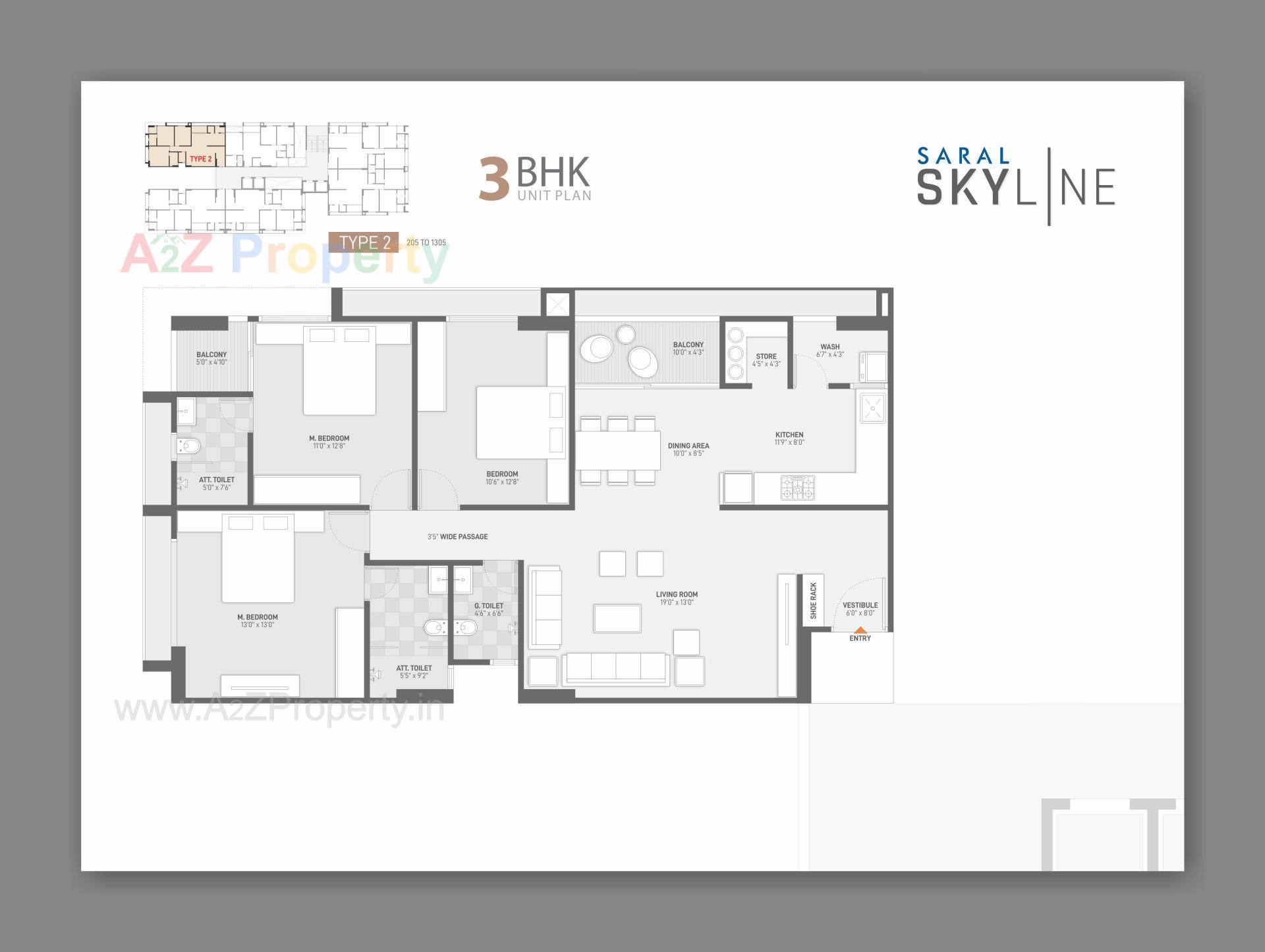 Layout of real estate project Saral Skyline located at Kudasan, Gandhinagar, Gujarat