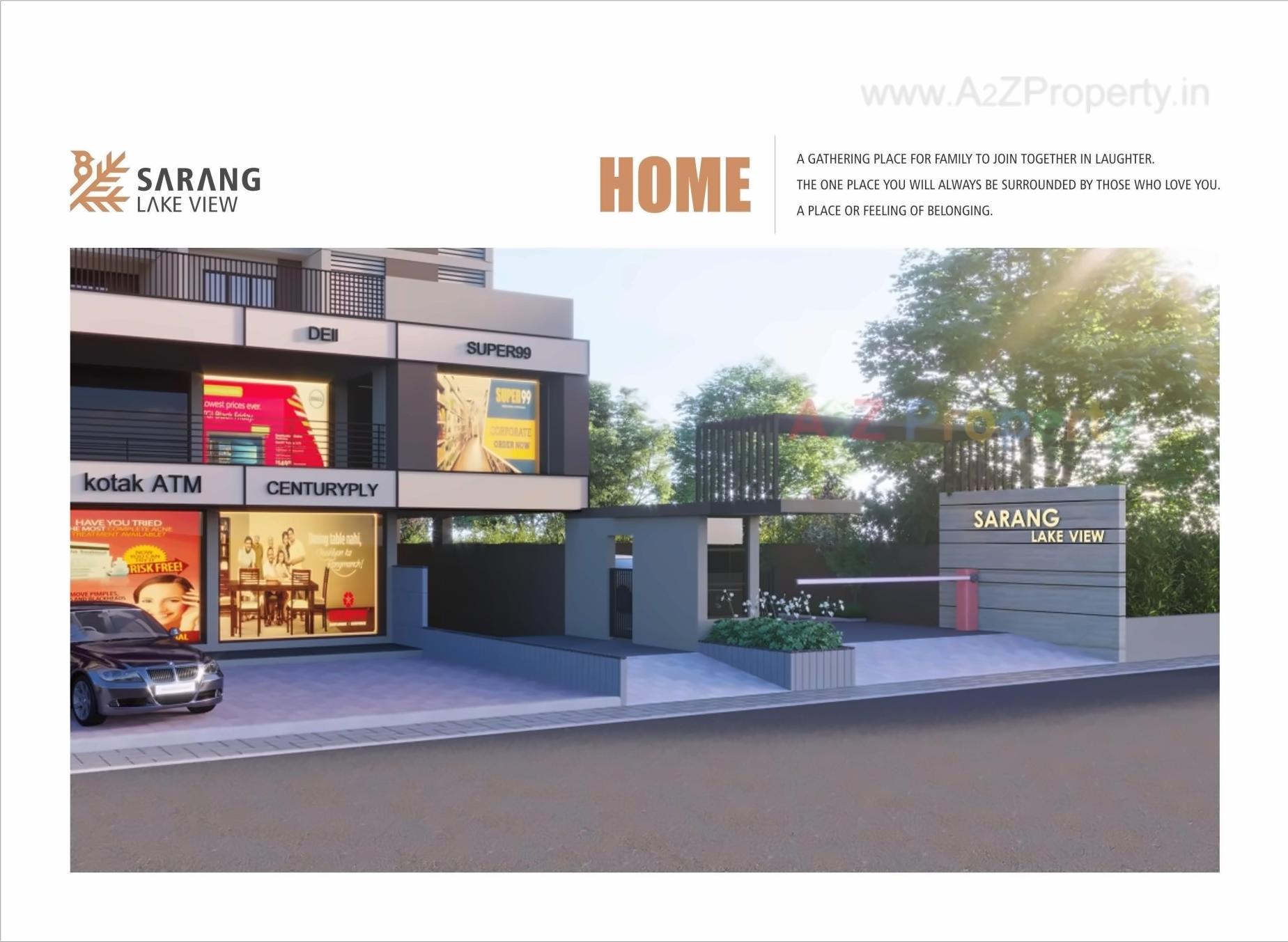 3D Elevation of real estate project Sarang Lakeview located at Khoraj, Gandhinagar, Gujarat