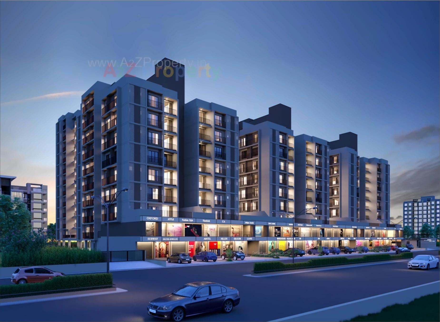 3D Elevation of real estate project Sarang Lakeview located at Khoraj, Gandhinagar, Gujarat