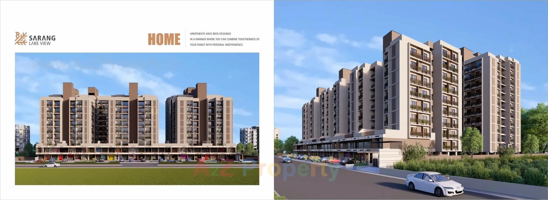 3D Elevation of real estate project Sarang Lakeview located at Khoraj, Gandhinagar, Gujarat