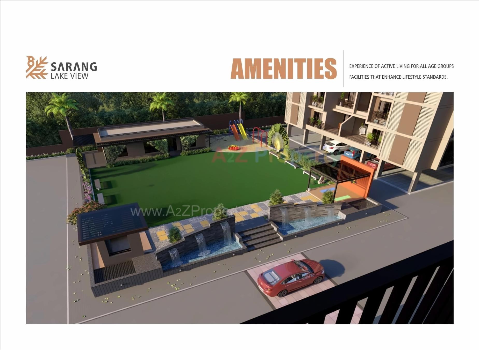 3D Elevation of real estate project Sarang Lakeview located at Khoraj, Gandhinagar, Gujarat