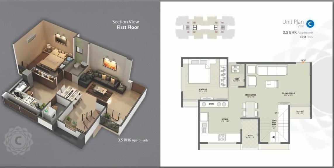 Layout of real estate project Sarthak Era located at Tarapur, Gandhinagar, Gujarat