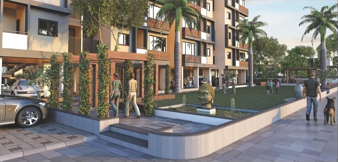 3D Elevation of real estate project Sarthak Era located at Tarapur, Gandhinagar, Gujarat