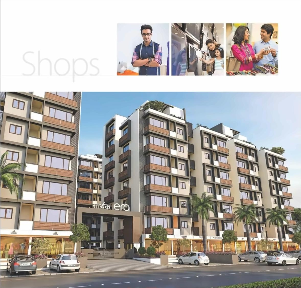 3D Elevation of real estate project Sarthak Era located at Tarapur, Gandhinagar, Gujarat