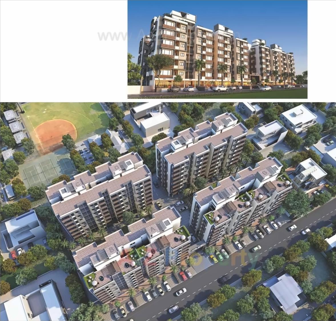 3D Elevation of real estate project Sarthak Era located at Tarapur, Gandhinagar, Gujarat