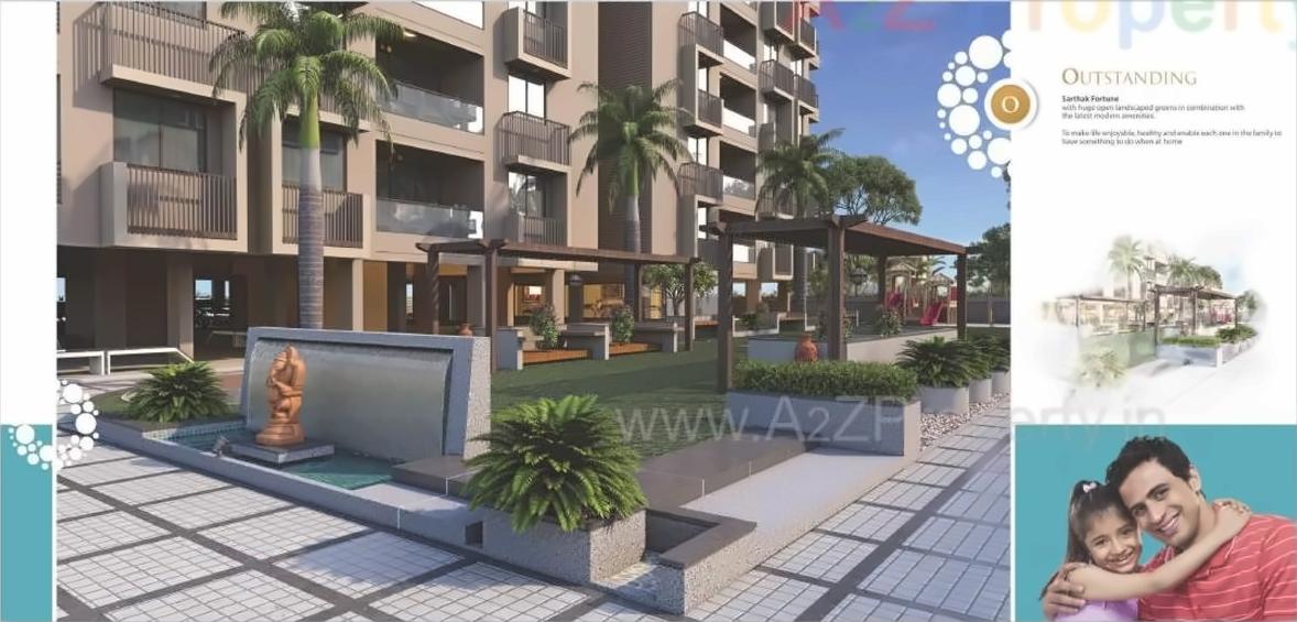 3D Elevation of real estate project Sarthak Fortune located at Kudasan, Gandhinagar, Gujarat