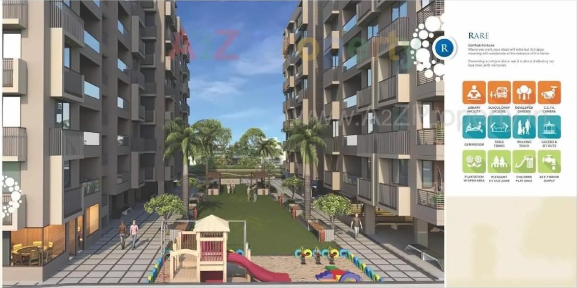 3D Elevation of real estate project Sarthak Fortune located at Kudasan, Gandhinagar, Gujarat