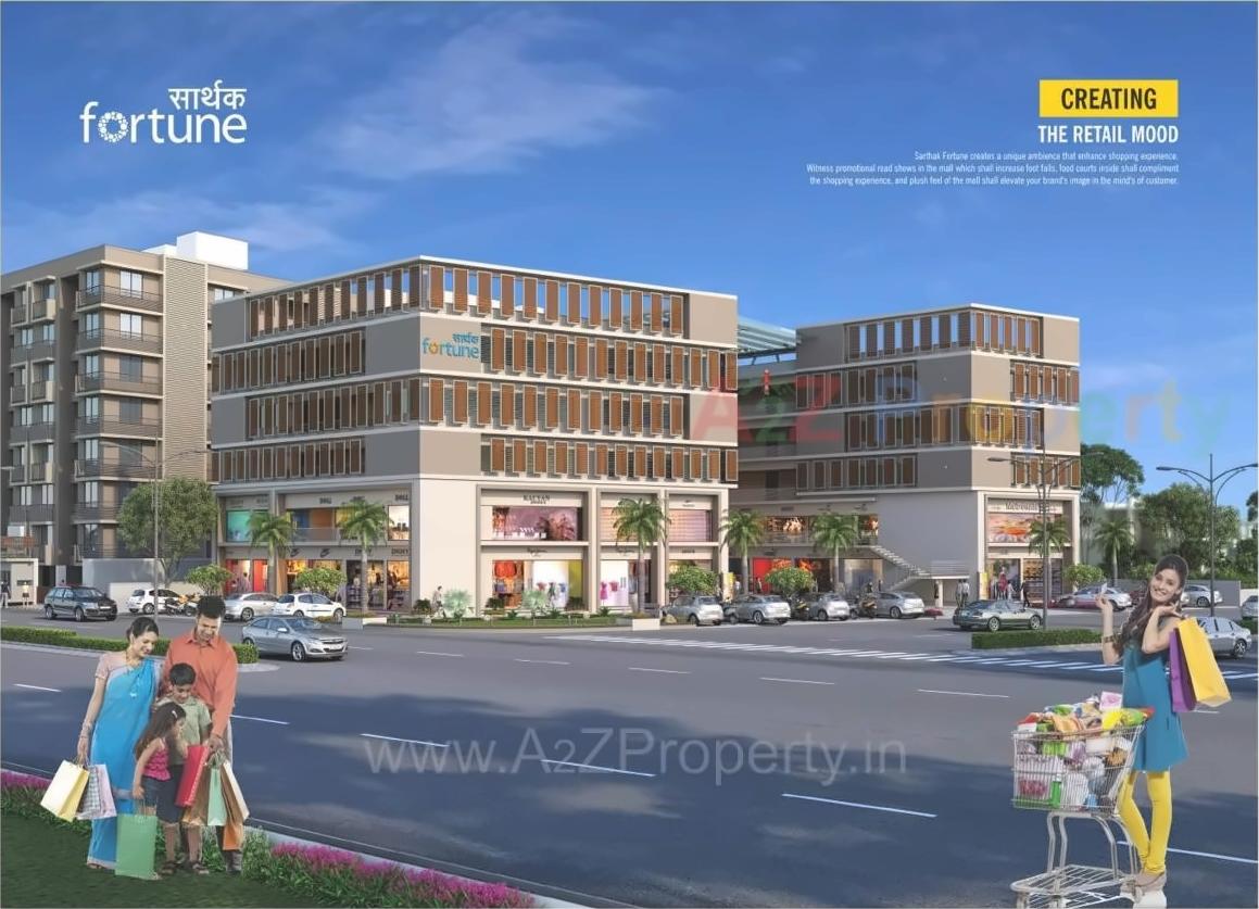 3D Elevation of real estate project Sarthak Fortune located at Kudasan, Gandhinagar, Gujarat