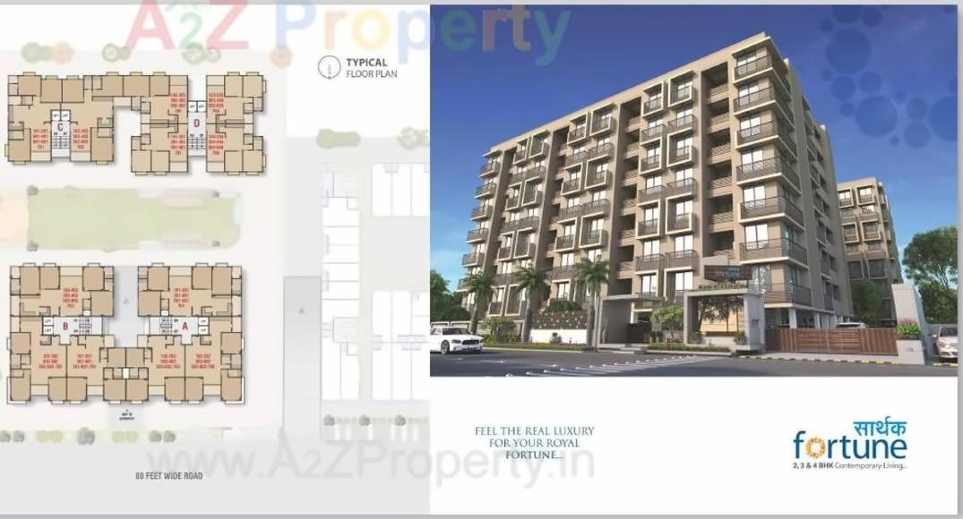 Layout of real estate project Sarthak Fortune located at Kudasan, Gandhinagar, Gujarat